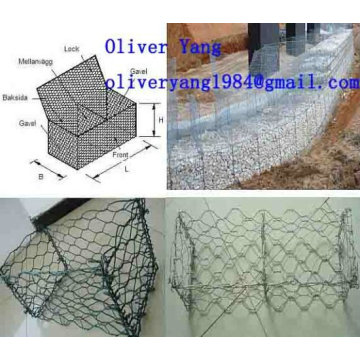 8x10cm pvc enduit galvanisé gabion tissé matelas ou boîte ou panier ou un mur